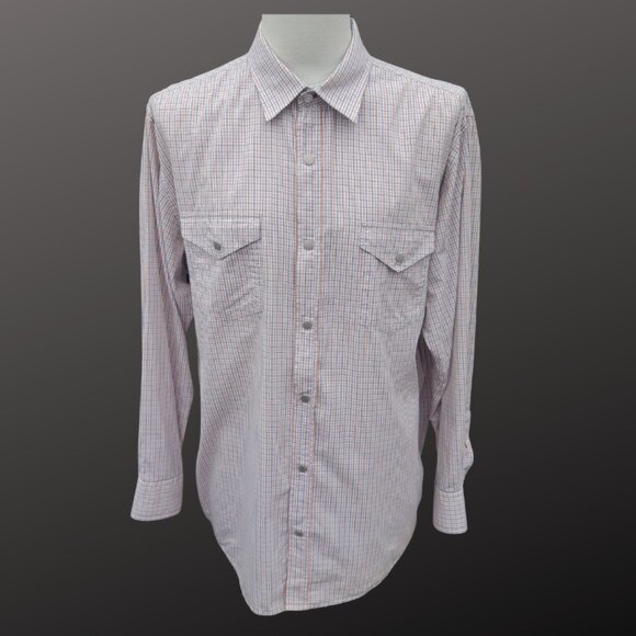 Hudson North SZ L Plaid Snap Closure Double Pocket Men's Long Sleeve Shirt - Picture 1 of 15